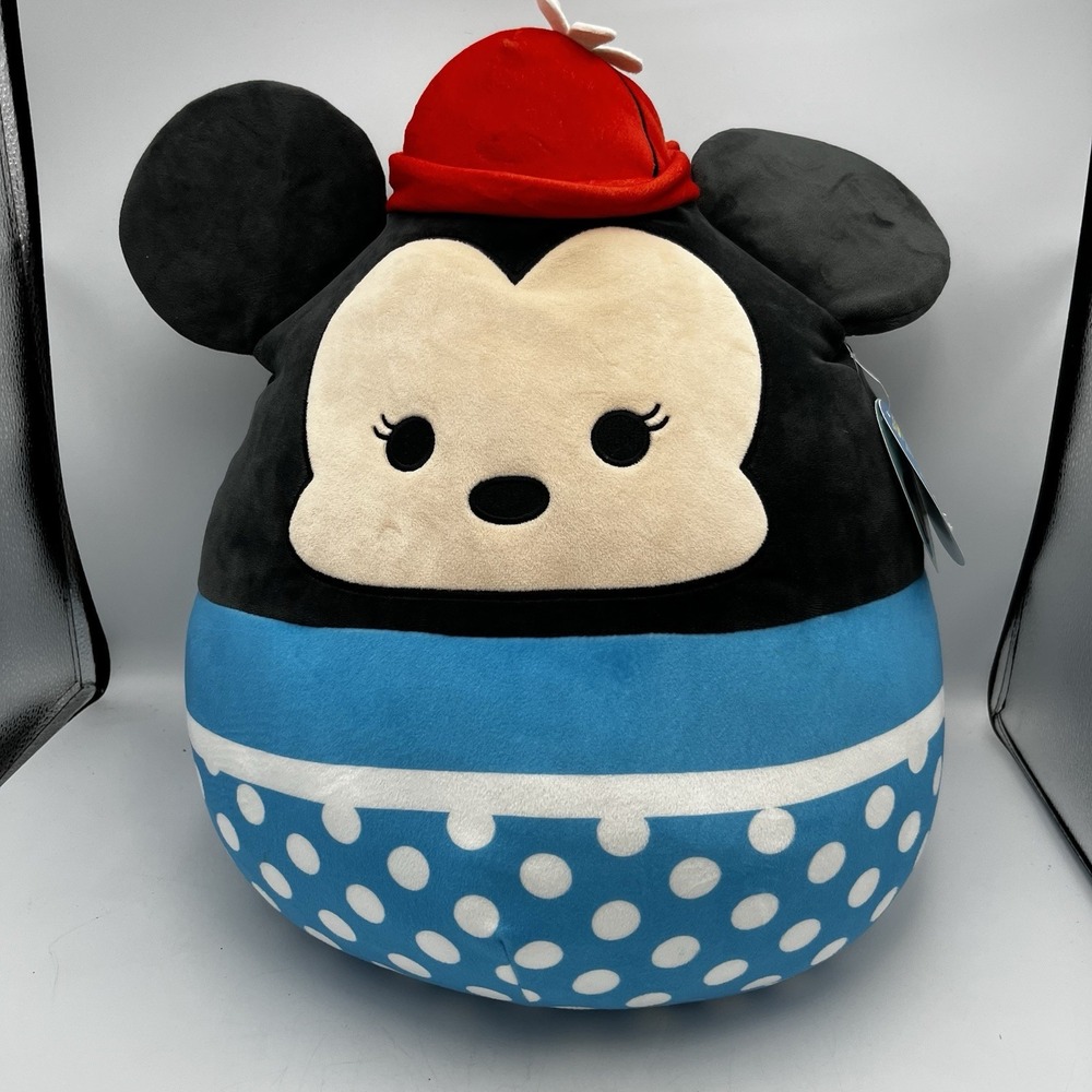 SQUISHMALLOW 16" Disney MINNIE MOUSE Blue Polka Dot Plush 2021 Kellytoy NWT
